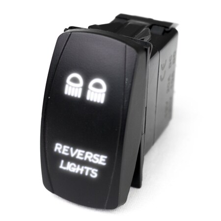 Race Sport Led Rocker Switch W/ White Led Radiance (Reverse Lights) RSLE22W